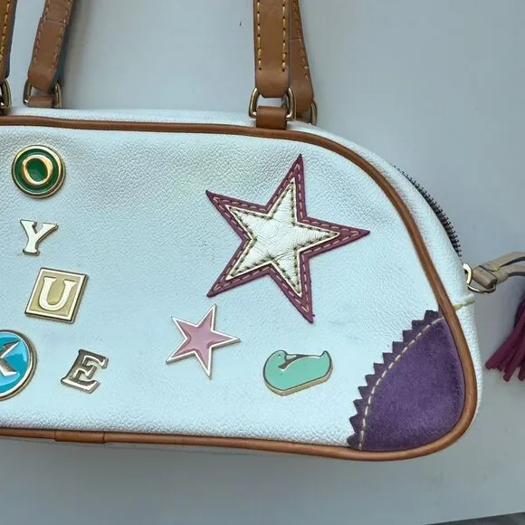 Dooney & Bourke Alphabet Charm Letter Bag Lindsay Lohan Y2K, White Leather - Picture 3 of 8